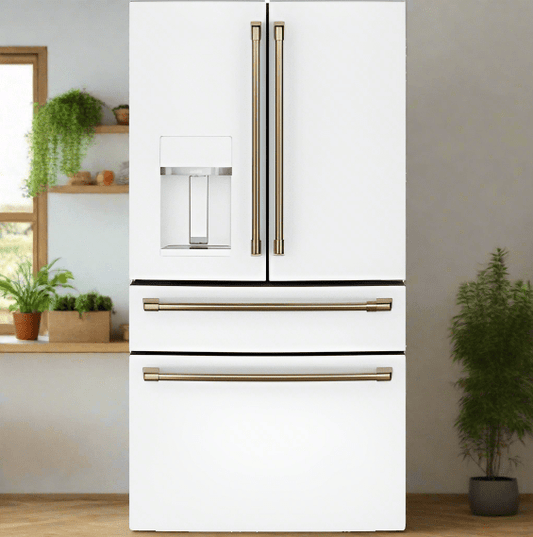 Cafe CXE22DP4PW2 French Door Refrigerator, 36 inch Width, ENERGY STAR Certified, Counter Depth, 22.3 cu. ft. Capacity, Matte White colour