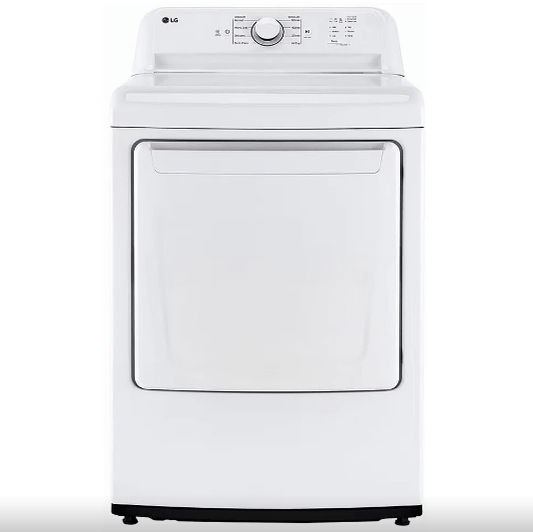 LG DLE6100W Electric Dryer, 27 inch Width, 7.3 cu. ft. Capacity, White colour Ultra Large Capacity, Sensor Dry Manufacturer's Warranty: 1 year