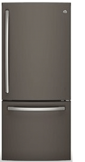 GE GDE21DMKES Bottom Freezer Refrigerator, 30 inch Width, ENERGY STAR Certified, Slate colour Frost Guard, Multi-Shelf Air Management Tower