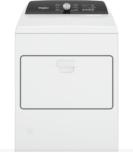 Whirlpool WGD5010LW Dryer, 29 inch Width, Gas, 7 cu. ft. Capacity, 4 Temperature Settings, Steel Drum, White colour 7.0 Cu. Gas Moisture Sensing Dryer