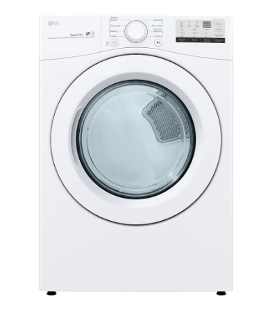 LG Electric Dryer, 27 inch Width, 7.4 cu. ft. Capacity, 3 Temperature Settings, Stackable, Sensor Dry, Smart Diagnosis, LoDecibel Quiet Operation (DLE3400W/DLE3400V)