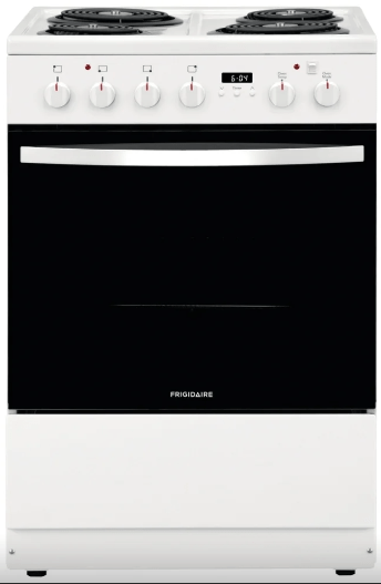 Frigidaire FCFC241CAW / FFEH2422UW Range, 24" Exterior Width, Electric Range, Coil Burners (Electric), Convection, 4 Burners, 1.9 cu. ft. Capacity, Storage Drawer, 1 Ovens, 2400W, Front Controls, White colour