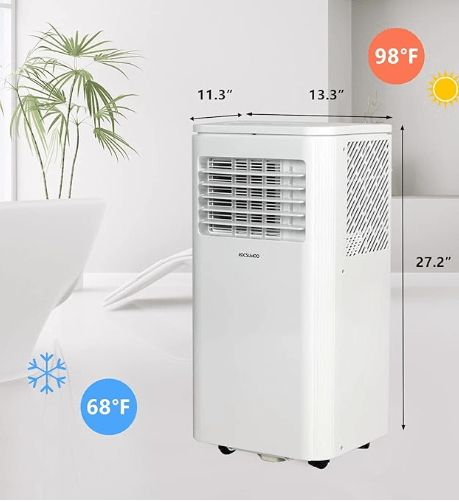 ROCSUMOO	FBKTQ001WH 8,000 BTU Portable Air Conditioners,ROCSUMOO 3-in-1 Portable AC Unit with Fan & Dehumidifier Cools, Energy Saving Portable AC with ECO Mode, 24H Timer, Remote Control& Window Kit