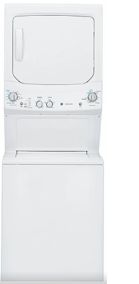 GE GUD27GSSMWW 27 inch Width Washer & Dryer Set, Power Source: Gas, White Washer: 9 Wash Cycles, 800 RPM Spin Speed