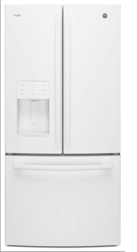 GE Profile PFE24HGLKWW French Door Refrigerator, 33" Width, ENERGY STAR Certified, 23.8 cu. ft. Capacity, White colour