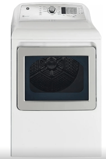 GE GTD65EBMRWS Dryer, 27" Width, Electric Dryer, 7.4 cu. ft. Capacity, Steel Drum, White colour