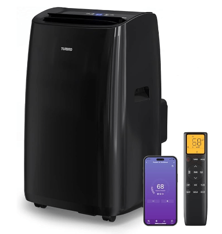 TURBRO	GLP10AC-SMART URBRO 14,000 BTU Smart WiFi Portable Air Conditioner, Cooling up to 600 Sq Ft, 3 in 1 Functions, with Remote, Supports Alexa Control, Greenland