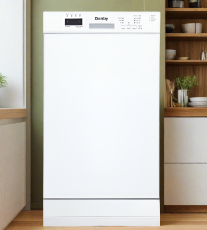 Danby DDW18D1EW 18" Wide Built-in Dishwasher in White Open Box DDW1804EW