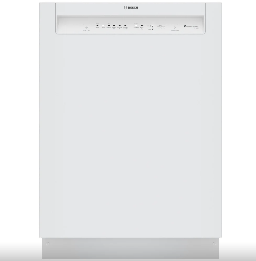 Bosch 100 Series SHE3AEM2N Dishwasher, 24 inch Exterior Width, 50 dB Decibel Level, Full Console, Stainless Steel (Interior)