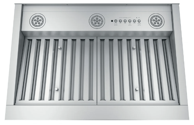 GE UVC9300SLSS Cabinet Insert, 30" Exterior Width, 610 CFM, Outside / Ducting, LED, Dishwasher Safe Filters, Baffle Filter, Stainless Steel colour