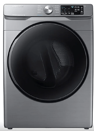 Samsung DVE45T6100P - DVE45T6100P/AC Dryer, 27" Width, Electric Dryer, 7.5 cu. ft. Capacity, Steam Clean, 10 Dry Cycles, 5 Temperature Settings, Stackable, Steel Drum, Platinum colour