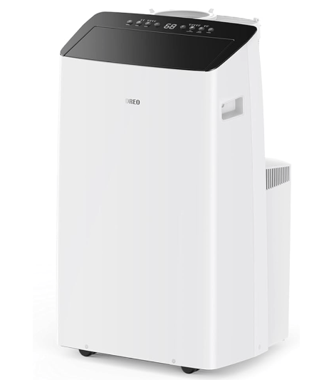 DREO	DR-HAC001 Dreo TwinCool 12000 BTU Smart Inverter Portable Air Conditioner with Dual Hose, 42dB Quiet,Powerful Cooling, Up to 450 Sq Ft, Remote Control, Dehumidify, 24H Timer, Window Mount Kit, White, DR-HAC001
