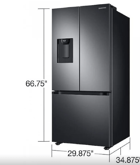 Samsung RF22A4221SG - RF22A4221SG/AA French Door Refrigerator, 30 inch Width, ENERGY STAR Certified, 22 cu. ft. Capacity, Black Stainless Steel colour Digital Inverter Technology, All-Around Cooling, Power Cool / Power Freeze