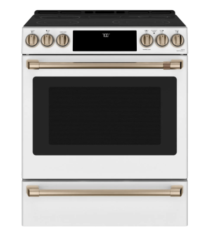 Cafe CCHS900P4MW2 Range, 30 inch, Induction, Convection, 5 Burners, 5.7 cu. ft. Capacity, Warming Drawer, Air Fry, 1 Ovens, Matte White