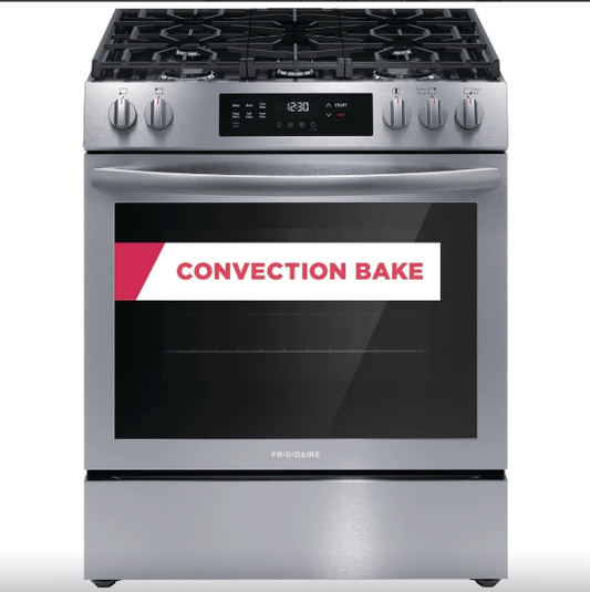 Frigidaire FCFG3083AS / FCFG308ASA Range, Gas, 30 inch Exterior Width, Self Clean, Convection, 5 Burners, 5.1 cu. ft. Capacity, Storage Drawer, 1 Ovens, Stainless Steel colour