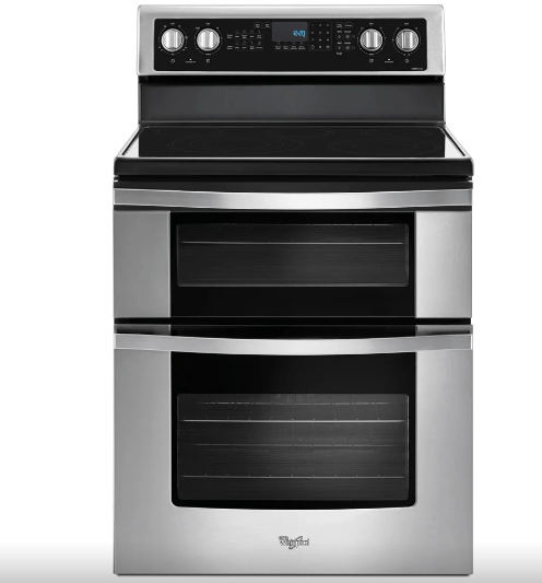 Whirlpool YWGE745C0FS - Electric Range, 30 inch Exterior Width, Self Clean, Convection, 5 Burners, 6.7 cu. ft. Capacity, 2 Ovens, Stainless Steel colour True European Convection