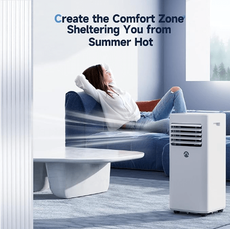 GINOST	JL-MAC-US01 Portable Air Conditioners, 10000 BTU Portable AC for Room up to 450 Sq. Ft., 3-in-1 AC Unit, Dehumidifier & Fan with Digital Display, Remote Control, Window Installation Kit, 24H Timer, Sleep Mode