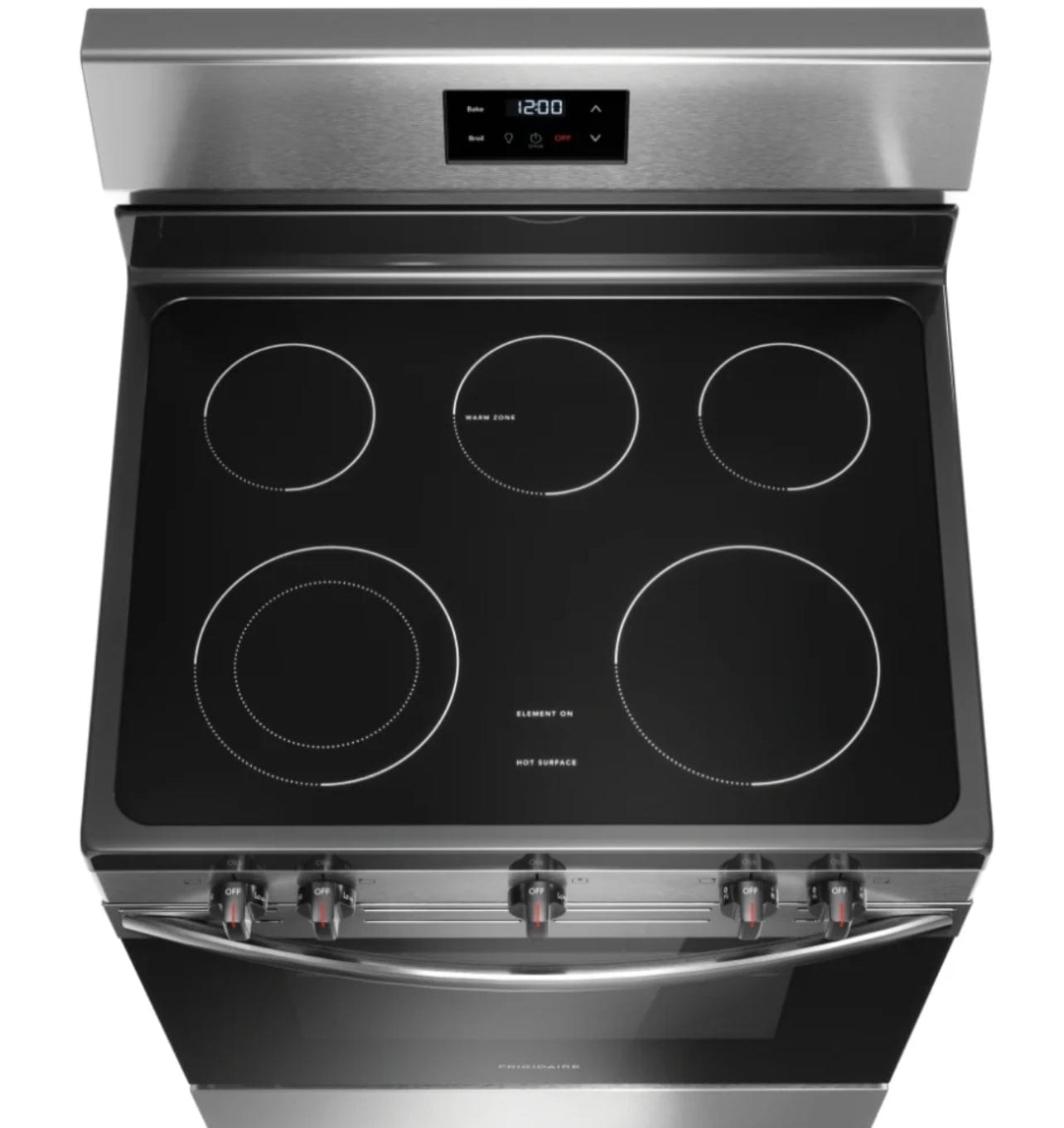 Frigidaire FCRE305CBS Electric Range, 30 inch Exterior Width, 5 Burners, 5.3 cu. ft. Capacity, Storage Drawer, 1 Ovens, Stainless Steel colour