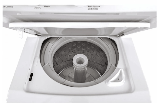 GE GUD24GSSMWW Laundry Center, 24" Width, 4.4 Cu. Ft. Capacity (Dryers), Gas, 24" Exterior Width, 7.0 cu. ft. Capacity, 11 Wash Cycles, 830 RPM Washer Spin Speed, 2.6 Washer Capacity, White colour