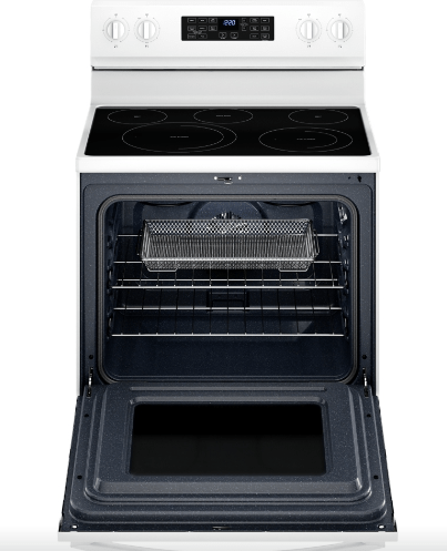 Whirlpool YWFE550S0LW Range, Electric, 30 inch Exterior Width, Self Clean, Convection, 5 Burners, 5.3 cu. ft. Capacity, Storage Drawer, Air Fry, 1 Ovens, White colour