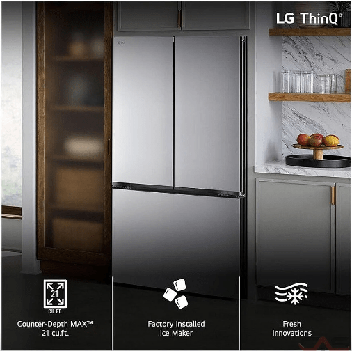 Door In Door Refrigerator 33 Inches Wide LG LF21C6200S French Door Refrigerator, 33 inch Width, ENERGY STAR Cer