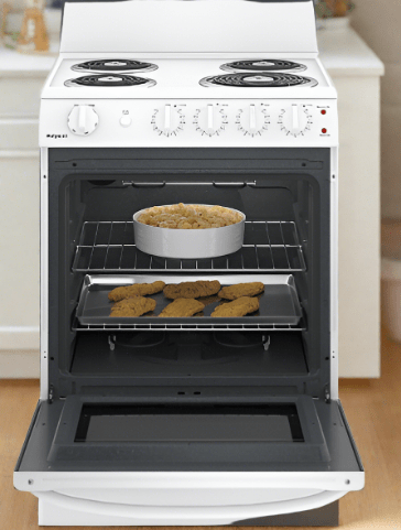 GE JCAS300DMWW Range, Electric, 24 inch Exterior Width, 4 Burners, 2.9 cu. ft. Capacity, Storage Drawer, 1 Ovens, White colour