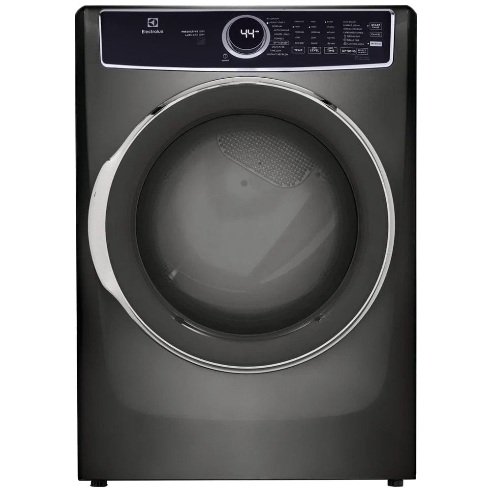 Electrolux ELFE753CAT Electric Dryer, 27 inch Width, 8.0 cu. ft. Capacity, Steam Clean, 5 Temperature Settings, Stackable, Steel Drum, Titanium