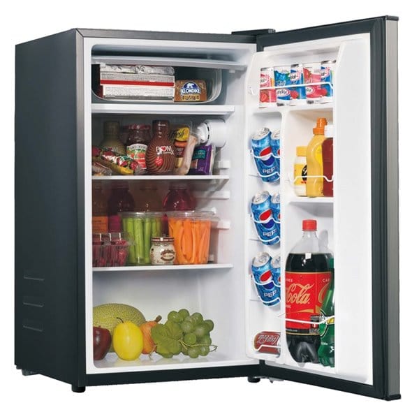 Galanz 3.5-cu ft Freestanding Mini Fridge Freezer Compartment (Stainless Steel) (GLR35S1E)