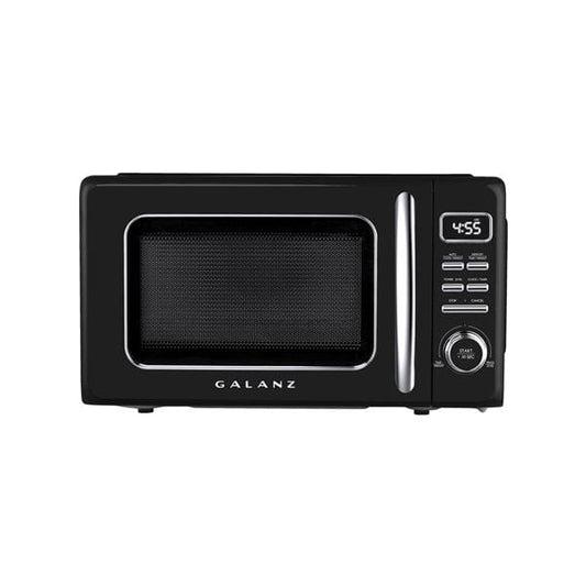 Galanz Retro 0.7-cu ft 700-Watt Countertop Microwave - Black (GLCMKZ07BKR07)