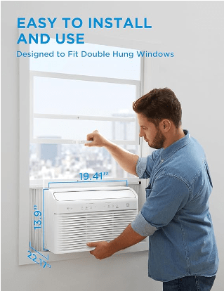 MIDEA MAW12HV1CWT - Midea 12000 BTU Smart Inverter Air Conditioner Window Unit with Heat and Dehumidifier – Cools up to 550 Sq. Ft., Energy Star Rated, Quiet Operation, Electronic Controls, Remote Control, White