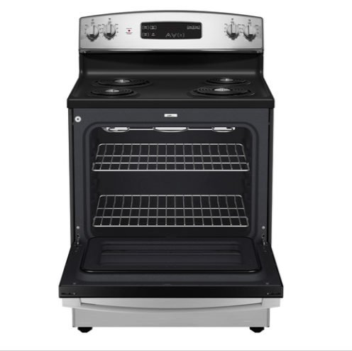 GE JCBS350SVSS Range, Electric, 4 Burners, 1 Ovens, Black