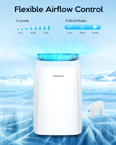 VAGKRI Portable Air Conditioners 14000 BTU ASHRAE (10200 BTU DOE/SACC), 3-in-1 AC Unit with Fan & Dehumidifier Cools up to 700 sq. ft