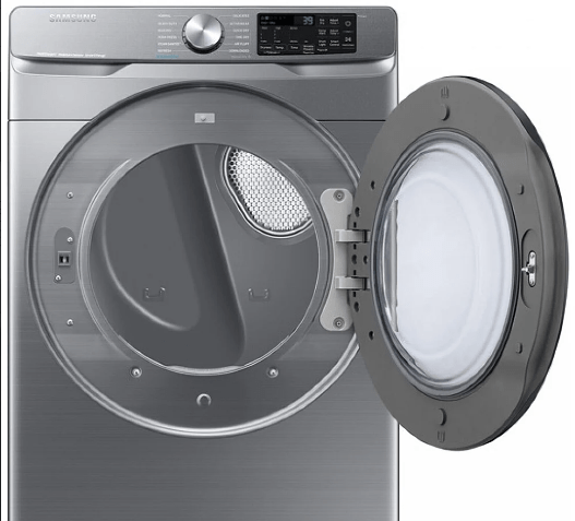Samsung DVE45B6305P - DVE45B6305P/AC Dryer, 27" Width, Electric Dryer, 7.5 cu. ft. Capacity, Steam Clean, 12 Dry Cycles, 5 Temperature Settings, Stackable, Steel Drum, Wifi Enabled, Grey colour