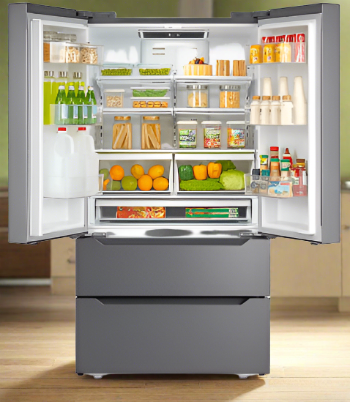 Midea 36 in. 22.5 cu. ft. Counter-Depth French Door Bottom Mount Refrigerator (MRQ23BCAST)