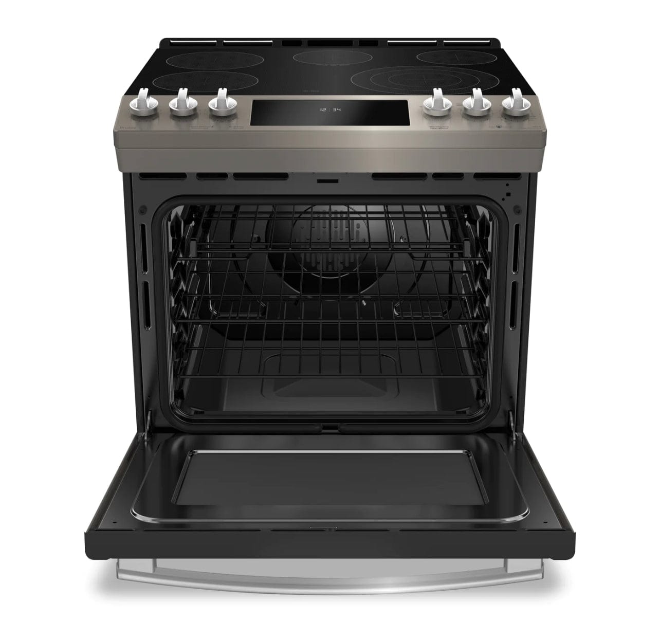 GE Profile PCS940EMES / pchs920miss Range, 30" Electric Range, Self Clean, Glass Burners (Electric), Convection, 5 Burners, 6.3 cu. ft. Capacity, Oven Drawer, Air Fry, 1 Ovens, Wifi Enabled, 3000W, Front Controls, Slate colour True European Convection