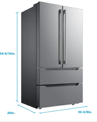 Midea 36 in. 22.5 cu. ft. Counter-Depth French Door Bottom Mount Refrigerator (MRQ23BCAST)