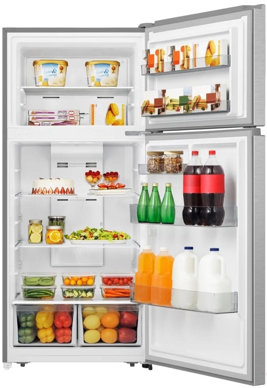 Hisense RT18A2FSD Top Mount Refrigerator, 30" Width, ENERGY STAR Certified, 18.0 cu. ft. Capacity, LED Lighting, Silver colour Precise Electronic Control