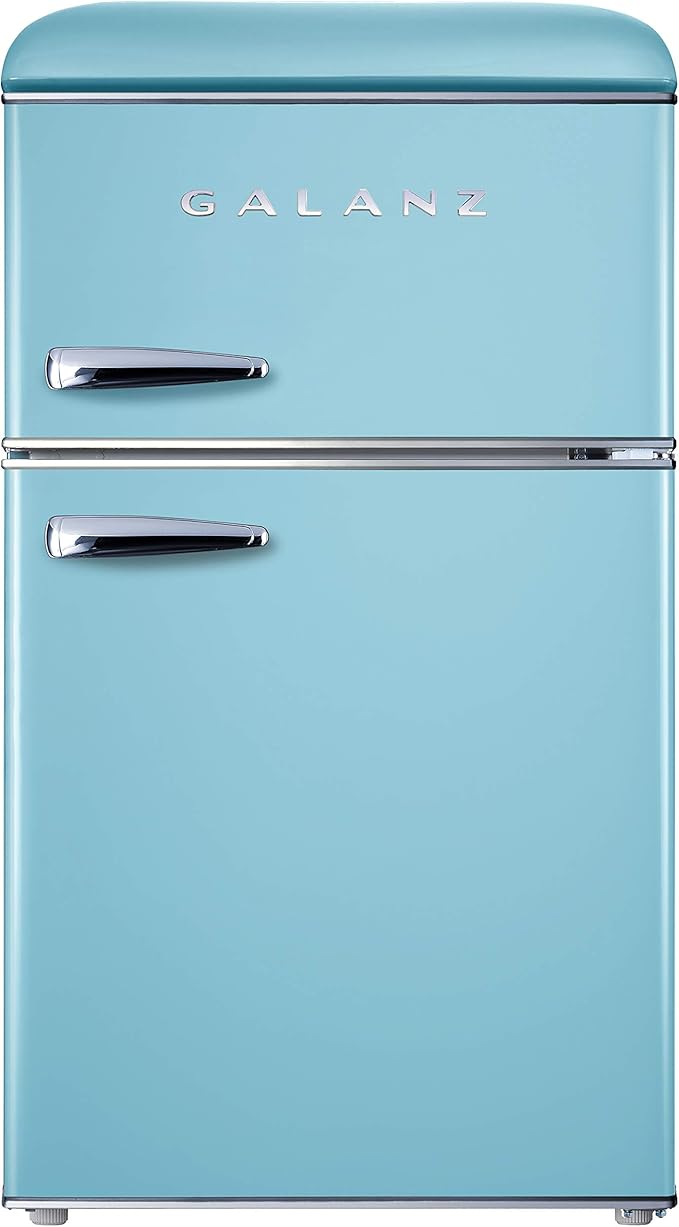 Galanz 3.1 cu.ft. Retro Top Freezer Refrigerator, Bebop Blue (GLR31TBEER)