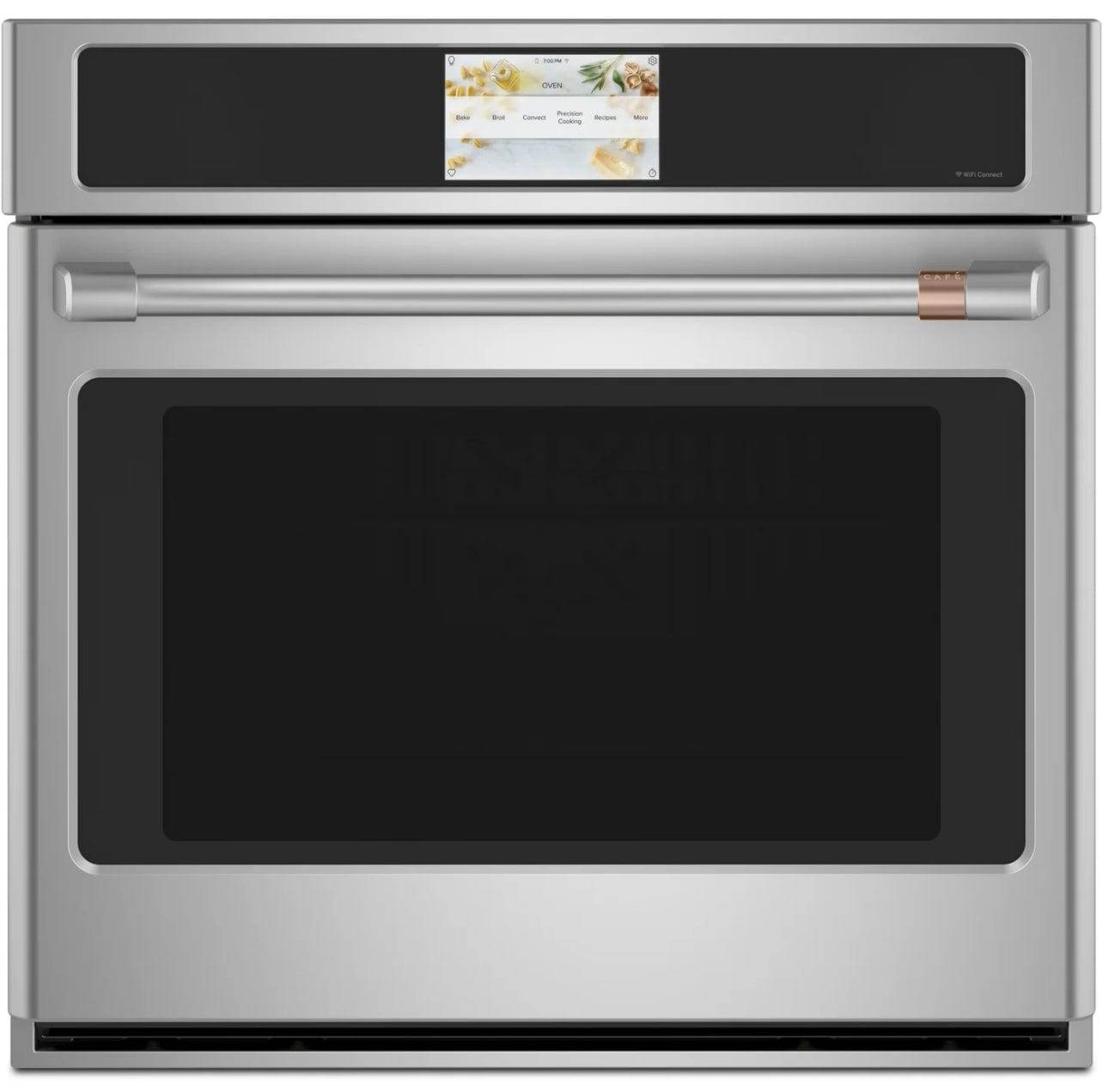 Cafe CTS70DP2NS1 Single Wall Oven, 30", 5.0 cu. ft. Capacity, Temperature Probe, Wifi Enabled, Stainless Steel colour True European Convection;Air Fry