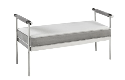 HELEN Bench Velvet GREY/WHITE