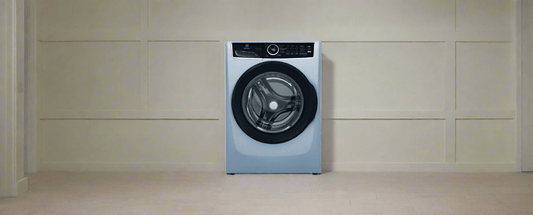 Electrolux ELFW7437AG Front Load Washer, 27", 5.2 cu. ft. Capacity, 7 Wash Cycles, Stackable, 1300 RPM Washer Spin Speed, Water Heater, Glacier Blue