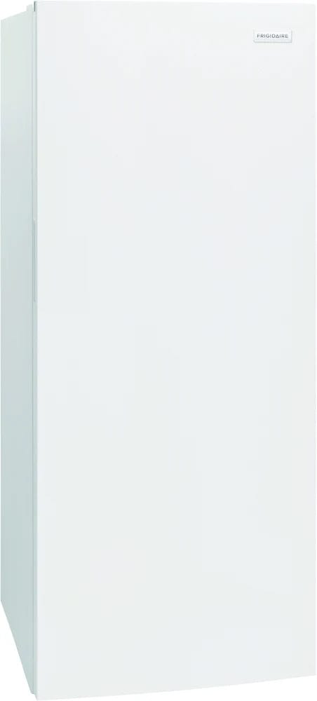 Frigidaire FFFU16F2VW Upright Freezer, 28" Width, 15.5 cu. ft. Capacity, Frost Free, Reversible Door, Interior Light (Freezer), White Garage Ready