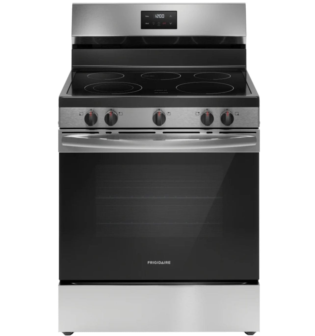 Frigidaire FCRE305CBS Electric Range, 30 inch Exterior Width, 5 Burners, 5.3 cu. ft. Capacity, Storage Drawer, 1 Ovens, Stainless Steel colour