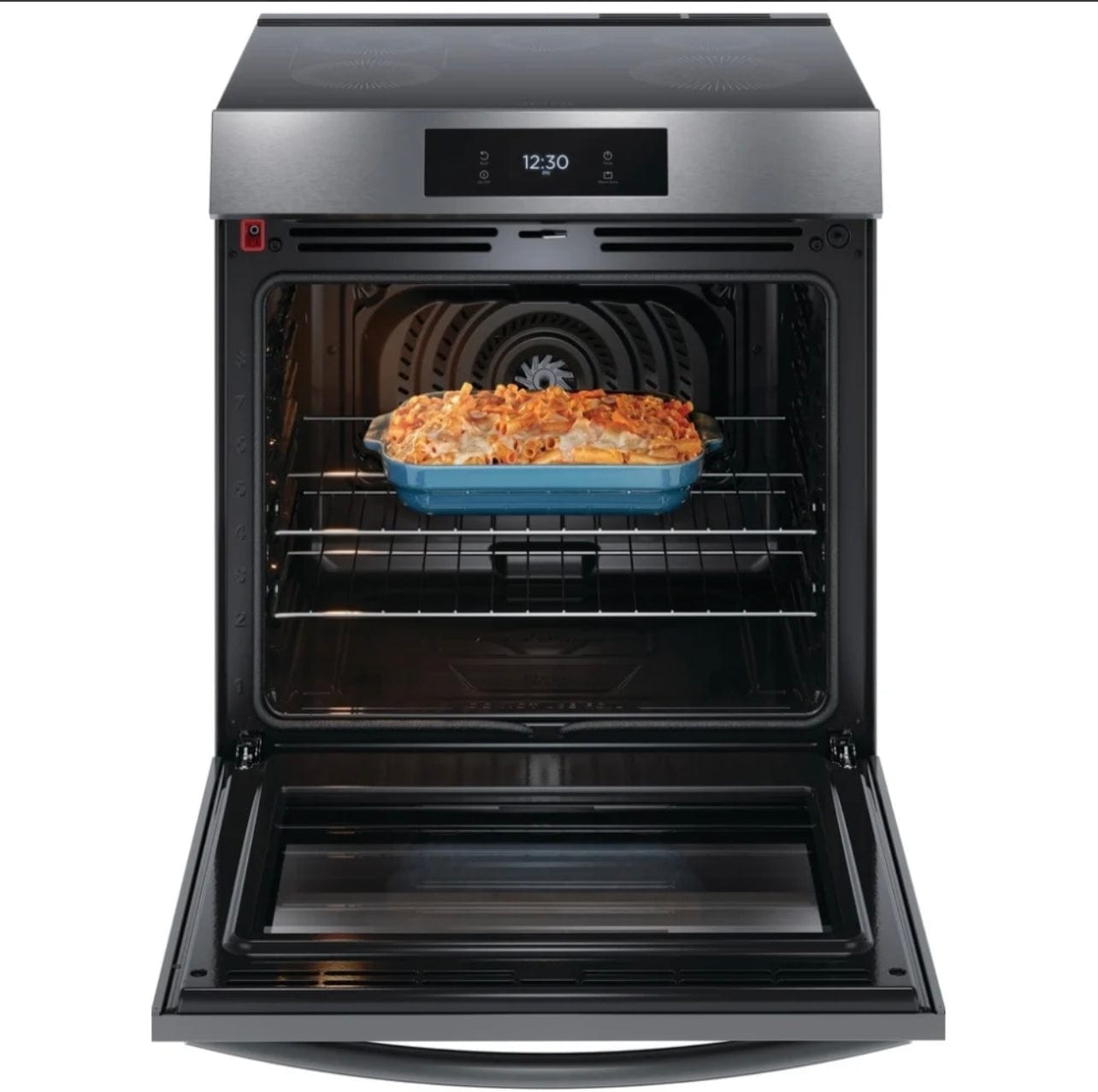 Frigidaire Gallery GCFI306CBD Induction Range, 30 inch Exterior Width, Self Clean, Convection, 5 Burners, 6.2 cu. ft. Capacity, Black Stainless Steel.  Open box 1 year warranty