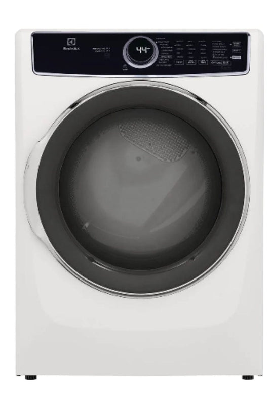 Electrolux ELFE753CAW Dryer, 27" Width, Electric Dryer, 8.0 cu. ft. Capacity, Steam Clean, 10 Dry Cycles, 5 Temperature Settings, Stackable, Steel Drum, White colour