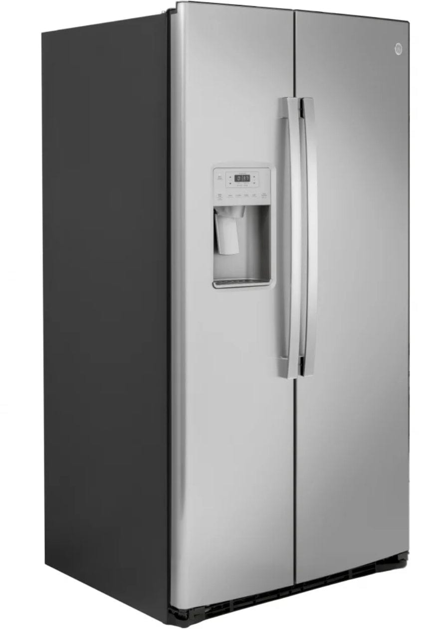 GE GSS25IYNFS / gss25iynxhf Side by Side Refrigerator, 36" Width, 25.1 cu. ft. Capacity, Thru Door Ice Dispenser, Exterior Water Dispenser
