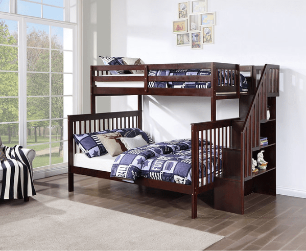 B-1850 Twin/Full Bunk Bed   96"L 57"W 66"H