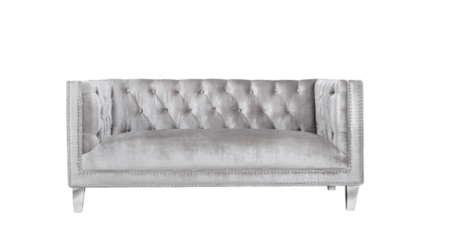 BARCELONA Loveseat GY-1455-2 Grey Velvet