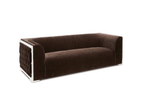 BERGEN sofa GY-SF-8527 Contessa-Java color polished steel finish