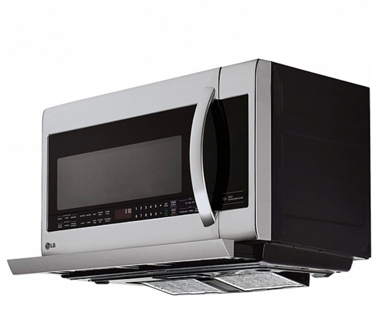 LG LMV2257ST Over the Range Microwave, 2.2 cu. ft. Capacity, 400 CFM, 1000W Watts, LED, 30" Exterior Width, Black Stainless Steel colour